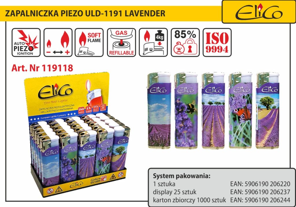 119118_Zapalniczka-piezo_ELICO-ULD-1191-Lavender