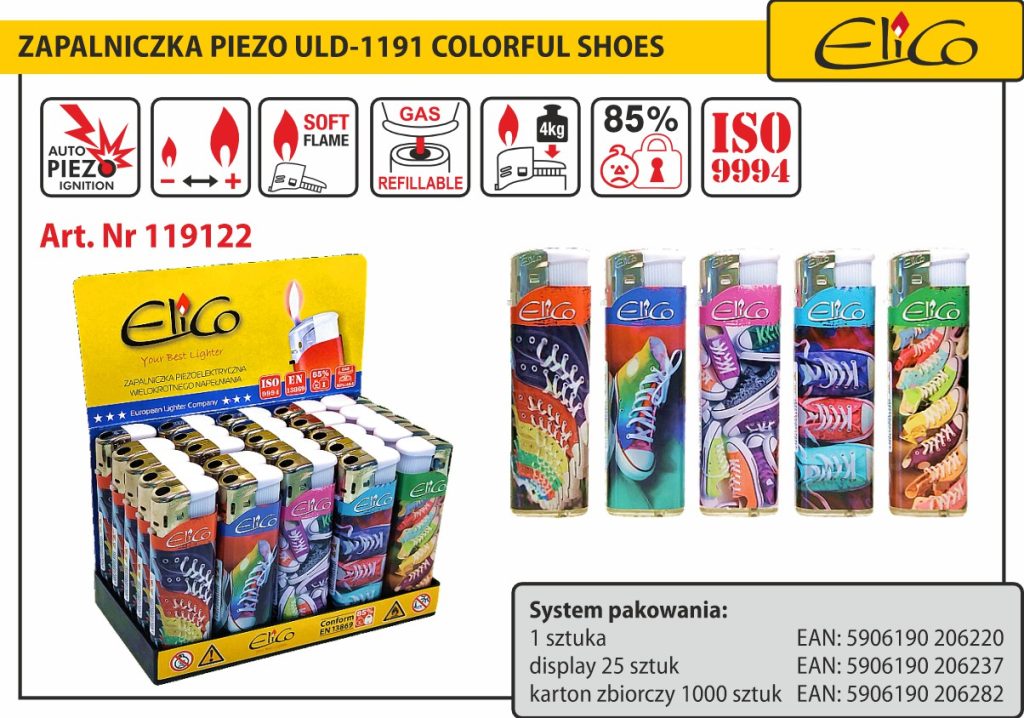 119122_Zapalniczka-piezo_ELICO-ULD-1191-Colorful Shoes