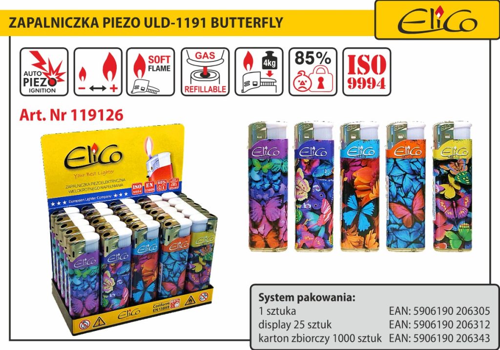 119126_Zapalniczka-piezo_ELICO-ULD-1191-Butterfly