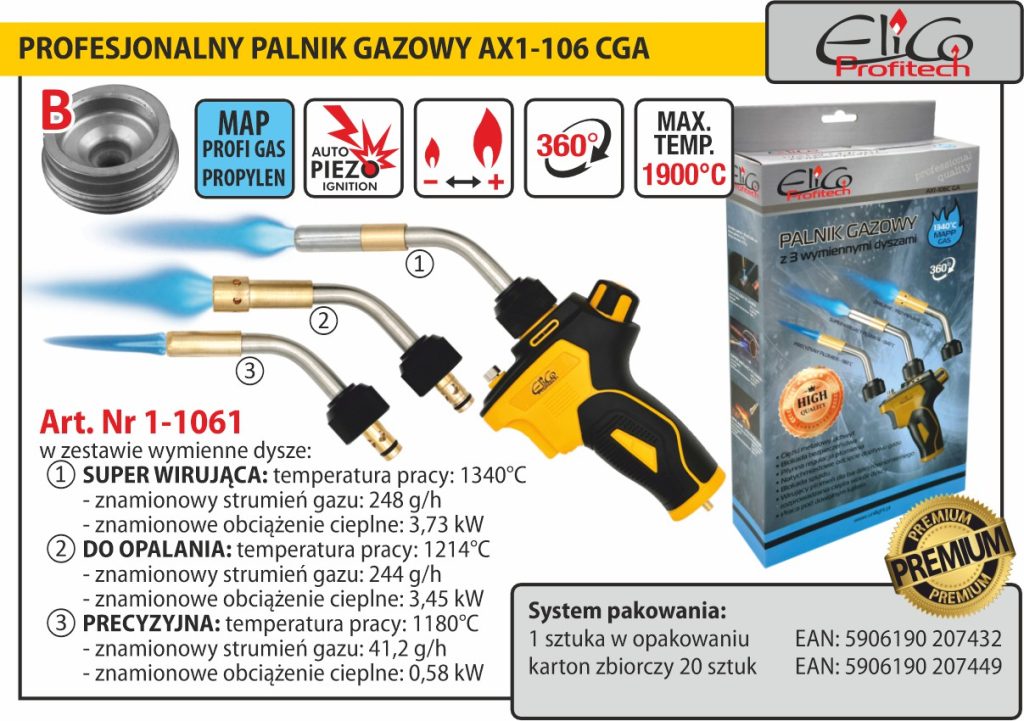 1-1061_ELICOprofitech_Profesjonalny-palnik_AX1-106-CGA_PROPYLEN
